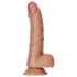 RealRock - iminapaga dildo munanditega - 15,5 cm (tume naturaalne)