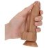 RealRock - iminapaga dildo munanditega - 15,5 cm (tume naturaalne)