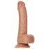 RealRock - iminapaga dildo munanditega - 15,5 cm (tume naturaalne)