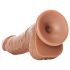 RealRock - iminapaga dildo munanditega - 15,5 cm (tume naturaalne)