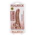 RealRock - iminapaga dildo munanditega - 15,5 cm (tume naturaalne)