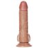 RealRock - iminapaga dildo munanditega - 15,5 cm (tume naturaalne)