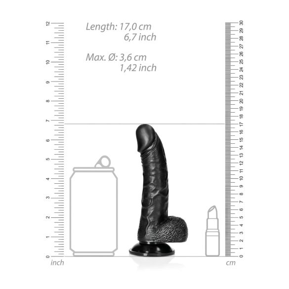 RealRock - realistlik dildoga iminapp - 15,5cm must