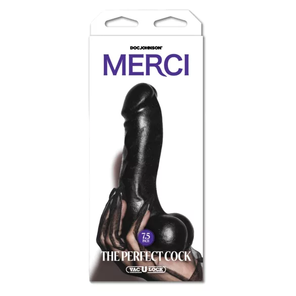 Doc Johnson The Perfect Cock - elutruu dildo (must) - 19 cm