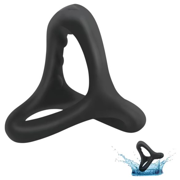 Penisrõngas ja munandirõngas - tekstuurne pind - must