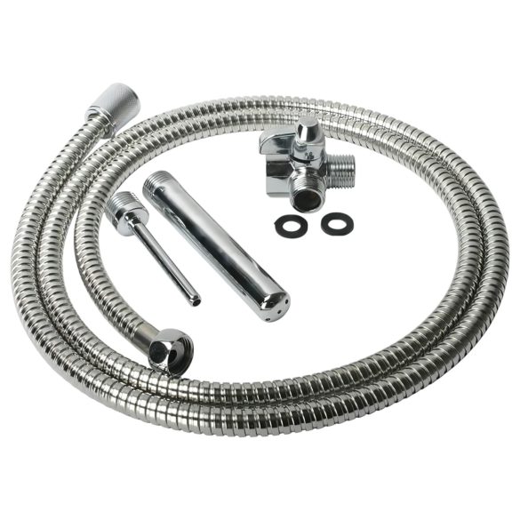 Shower Enema - alumiiniumist intiimduši komplekt (hõbedane)