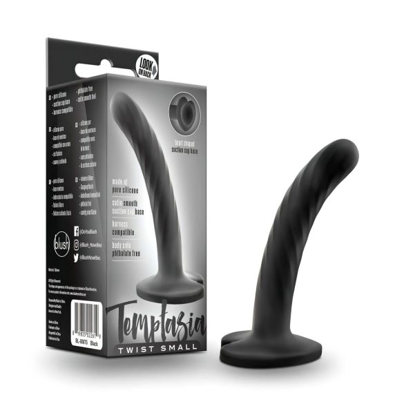Temptasia Twist Väike - must keerdunud iminapaga dildo