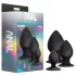 Anal Adventures Platinum Stout - anaalplugi komplekt - 3 tk - must