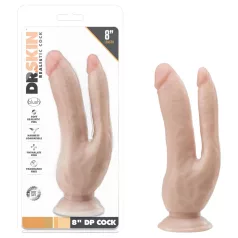 Dr. Skin 8 - topelt dildoga iminapaga - naturaalne