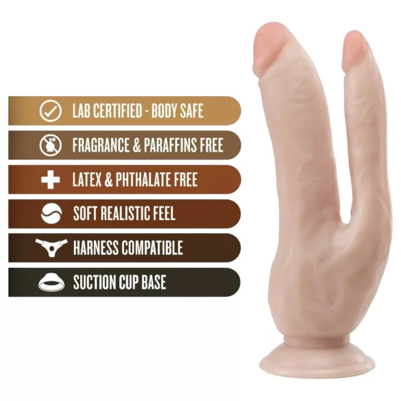 Dr. Skin 8 - topelt dildoga iminapaga - naturaalne