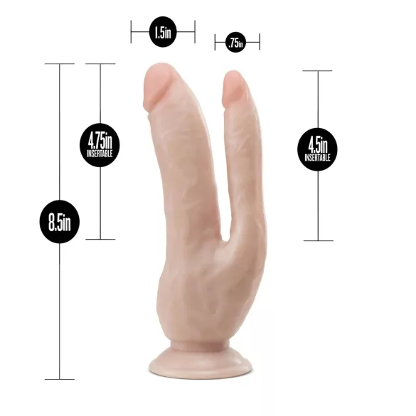 Dr. Skin 8 - topelt dildoga iminapaga - naturaalne