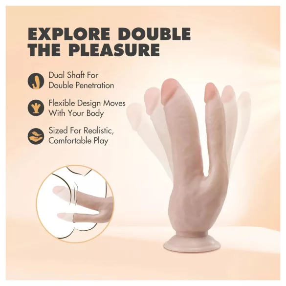 Dr. Skin 8 - topelt dildoga iminapaga - naturaalne