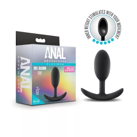 Anal Adventures Platinum M - anaaltapp - must (keskmine)
