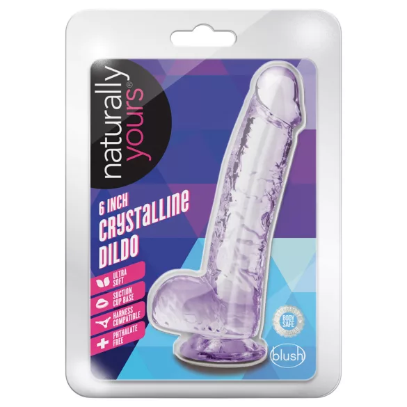 Blush Naturally Yours - kristallist dildo (lilla)