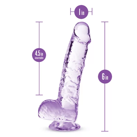 Blush Naturally Yours - kristallist dildo (lilla)