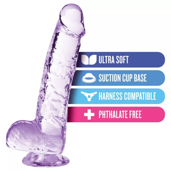 Blush Naturally Yours - kristallist dildo (lilla)