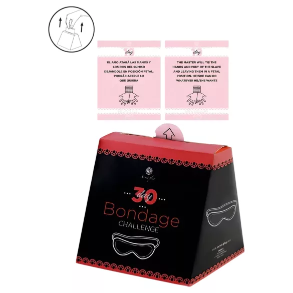 Secret Play 30-päevane bondage-väljakutse - bondage-väljakutse kaardimäng (inglise, hispaania keeles)