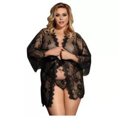   Subblime Queen Plus - naiste pitsist hommikumantli komplekt - must (XL-2XL)