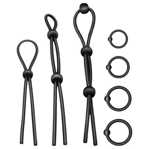 Addicted Toys - silikoonist peeniserõngaste komplekt - 7tk (must)