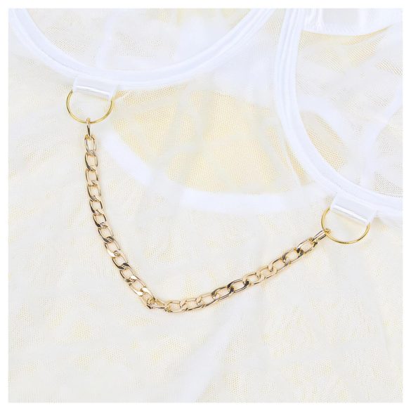 Subblime 954291 - läbipaistev kehasukk kettidega - valge (L-XL)