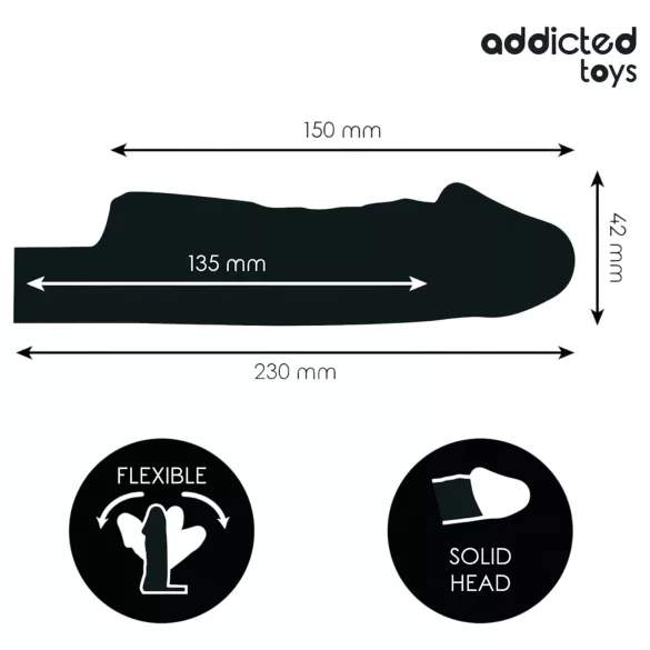 Addicted Toys - peeniskattekumm munandite rõngaga - 23 cm läbipaistev