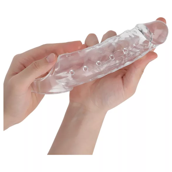 Addicted Toys - peeniskattekumm munandite rõngaga - 23 cm läbipaistev