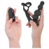 Addicted Toys - anaalvibraator pöörleva otsaga ja peeniserõngas - must