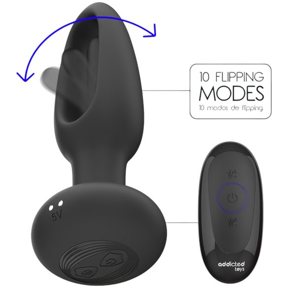 Addicted Toys - anaalvibraator liikuva keelega - must