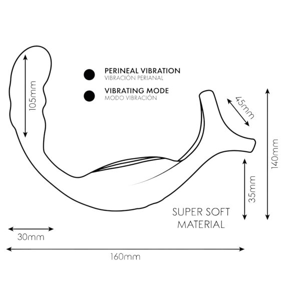 Addicted Toys - anaalvibraator peenise- ja munandirõngaga - must