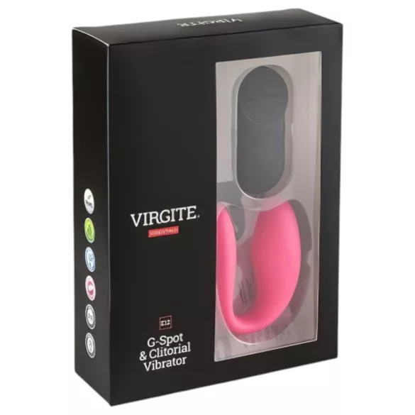 Virgite - puldiga paaridele mõeldud vibreerija (must-roosa)