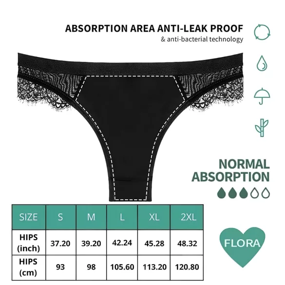 Adalet Flora Normal - menstruaationaluspüksid - must