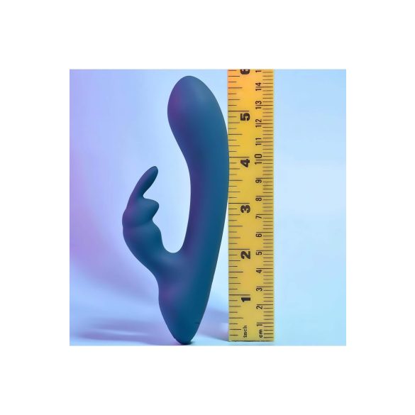 Playboy Rabbit - aku vibraator kliitoristimulaatoriga - veekindel türkiissinine