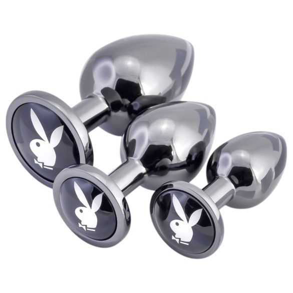 Playboy - hõbedane anaalplugide komplekt (3 tk)
