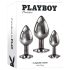 Playboy - anaaltappide komplekt - 3-osaline - hõbedane