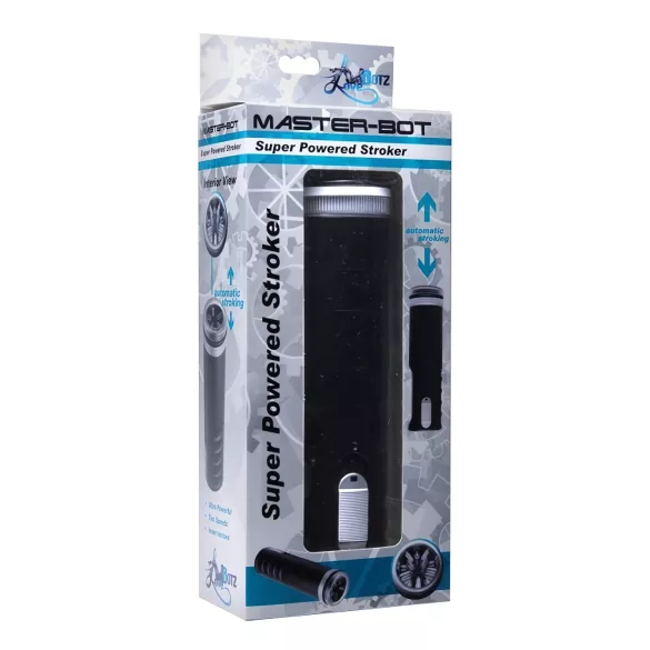 Master-Bot - üles-alla liikuv, pehmete ogadega masturbaator (must)