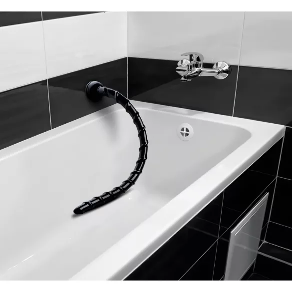 Hosed Swirl - peen anaal dildo - must - 18 cm