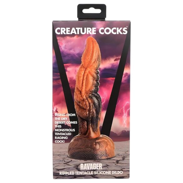 Creature Cocks Ravager - tekstuurne silikoonist dildo - 20cm oranž
