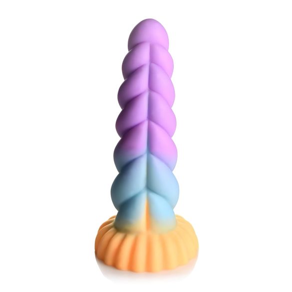 Mystiline ükssarvik dildo - 21cm (lilla-kollane)