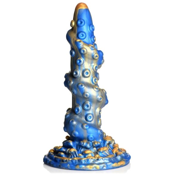 Creature Cocks Kraken - spiraalne dildo kaheksajala käega - 21 cm - kuld-sinine