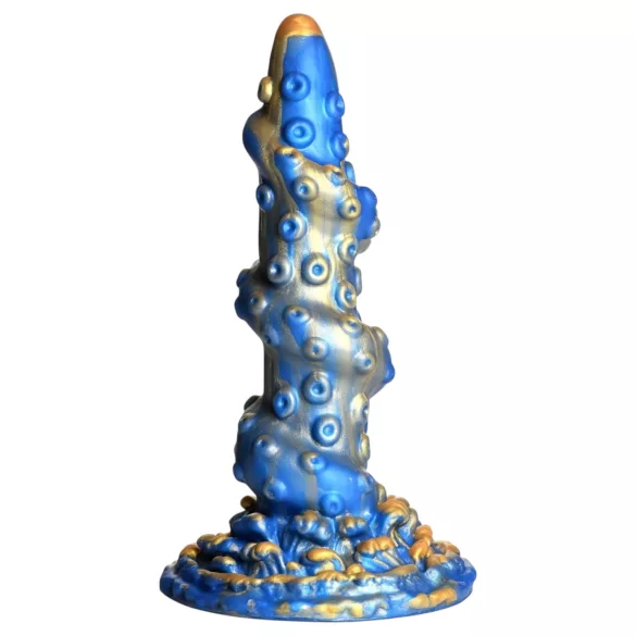 Creature Cocks Kraken - spiraalne dildo kaheksajala käega - 21 cm - kuld-sinine