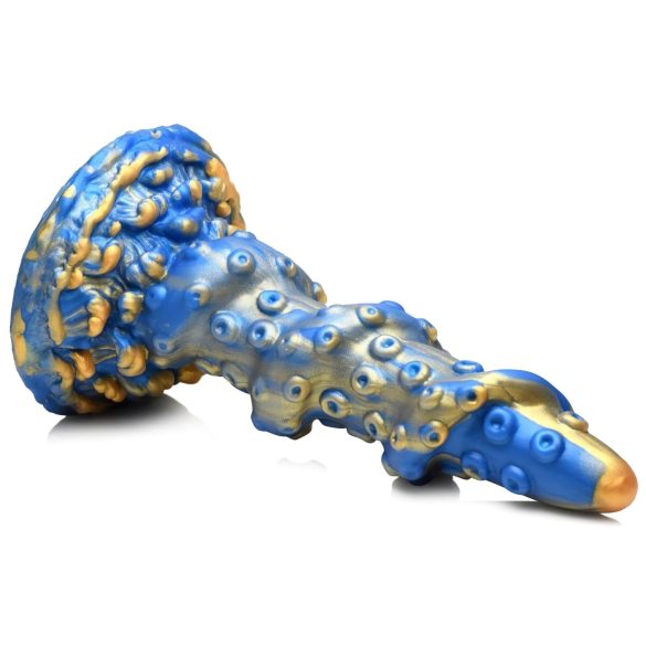Creature Cocks Kraken - spiraalne dildo kaheksajala käega - 21 cm - kuld-sinine