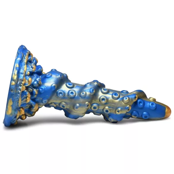 Creature Cocks Kraken - spiraalne dildo kaheksajala käega - 21 cm - kuld-sinine