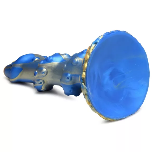 Creature Cocks Kraken - spiraalne dildo kaheksajala käega - 21 cm - kuld-sinine