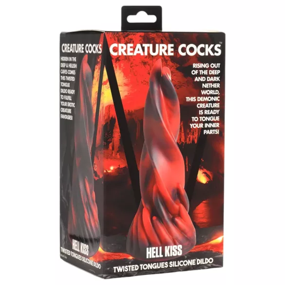 Creature Cocks Hell Kiss - keerdunud silikoondildo - 19 cm (punane)