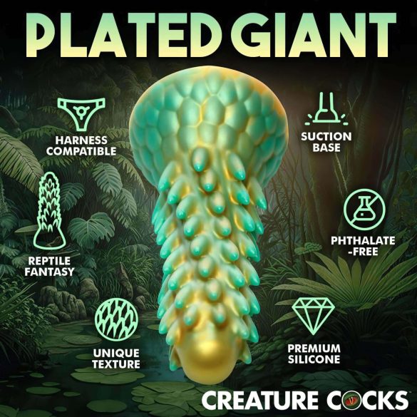 Creature Cocks Stegosaurus - silikoonist dildo - 20 cm - roheline