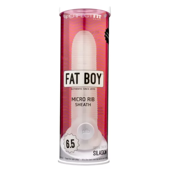 Perfect Fit - Fat Boy Micro Ribbed - peenisekate (17 cm, valge)