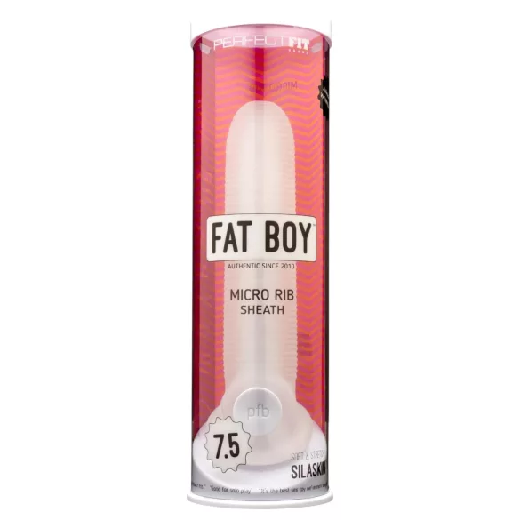 Perfect Fit - Fat Boy Micro Ribbed - peenisekate (19 cm, valge)