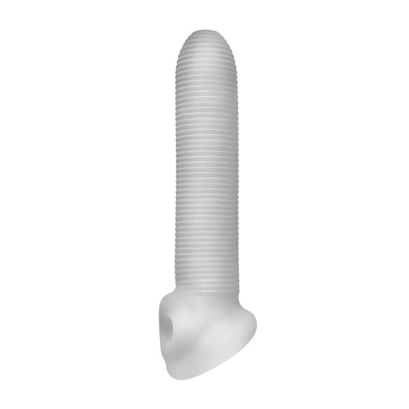 Fat Boy Micro Ribbed - peenisehüls - sooneline - valge 19cm