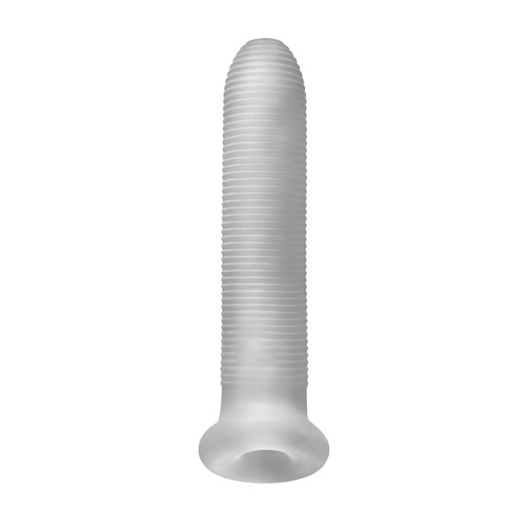 Fat Boy Micro Ribbed - peenisehüls - sooneline - valge 19cm