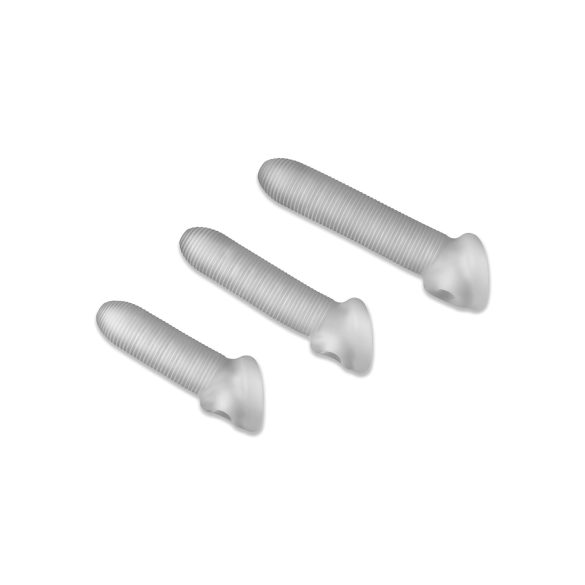 Fat Boy Micro Ribbed - peenisehüls - sooneline - valge 19cm